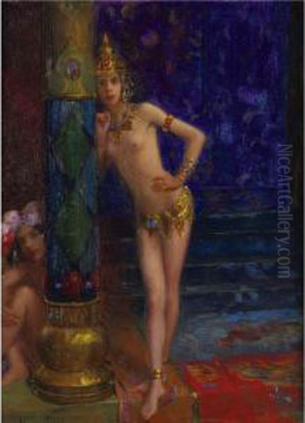 The Far East Ballerinas Oil Painting by Gaston Bussiere