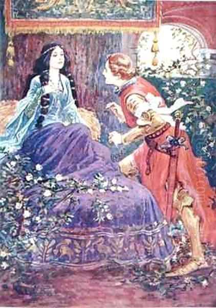 The Prince Awakens the Sleeping Beauty Oil Painting by Gordon Frederick Browne