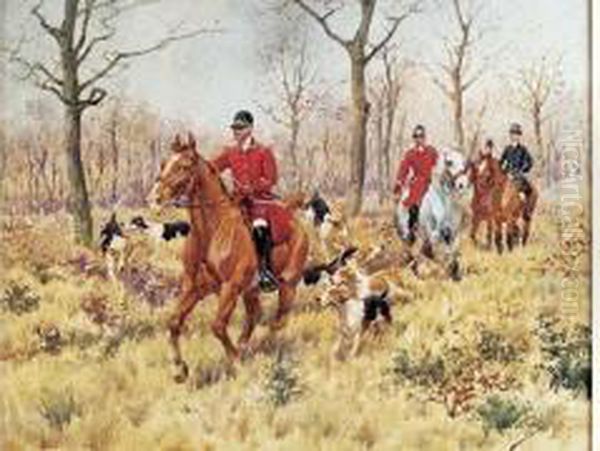 Chasse A Courre Oil Painting by Georges Louis Ch. Busson