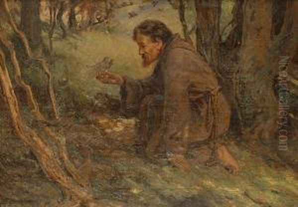 St Francis Of Assisi Oil Painting by Charles Ernest Butler