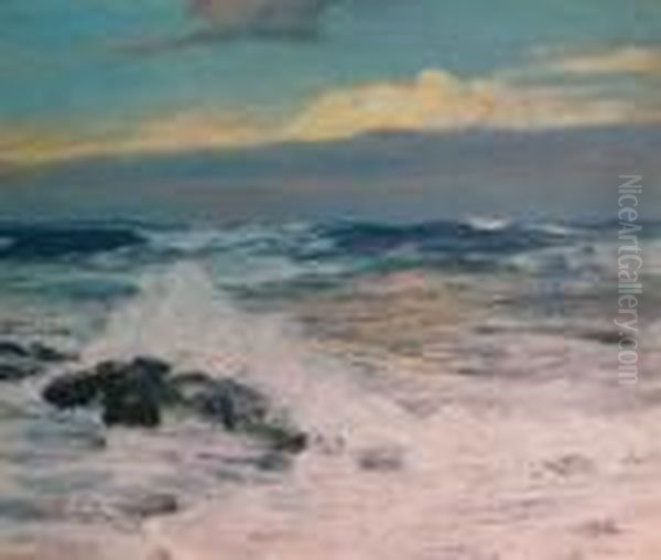 Crashing Surf Oil Painting by Howard Russell Butler