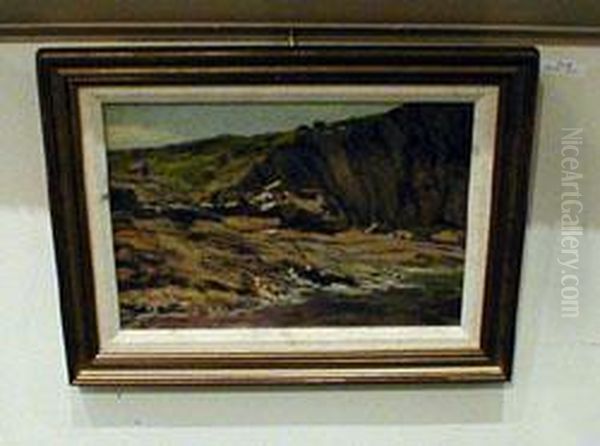 Slanting Rocks, Base Of Bald Head Cliff Oil Painting by Howard Russell Butler