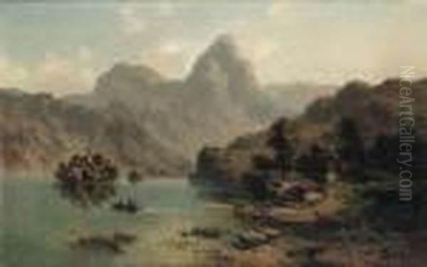 Lauerzersee Mit Mythen Oil Painting by Joseph Niklaus Butler