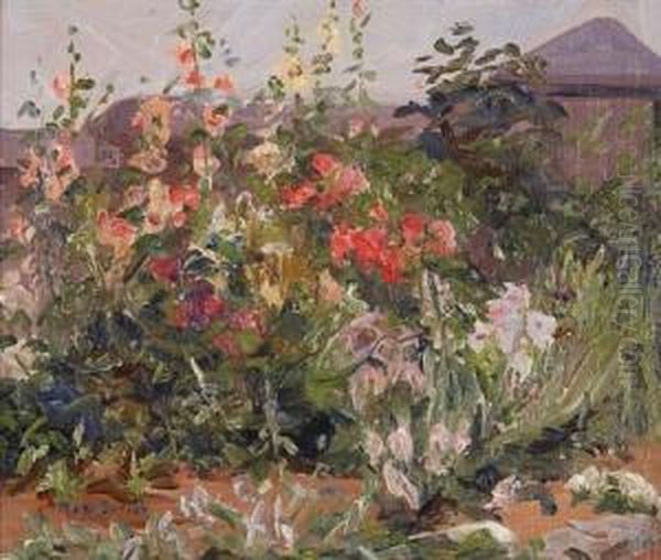 The Garden Oil Painting by Mary Cable Butler