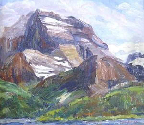 Mt.gould Glacier National Park Oil Painting by Mary Cable Butler