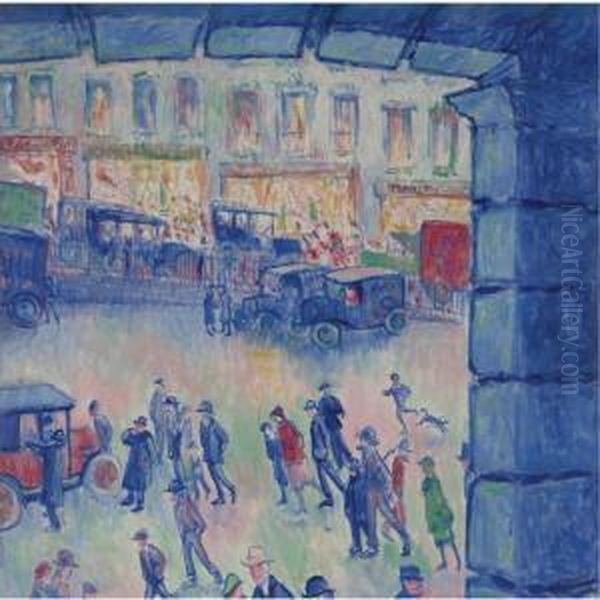 La Cour De Rome Et La Gare Saint-lazare Oil Painting by Theodore Butler