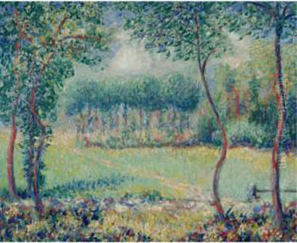 Trees At Giverny Oil Painting by Theodore Butler