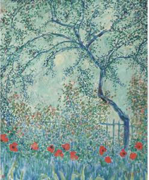 Poppies In Butler's Garden Oil Painting by Theodore Butler