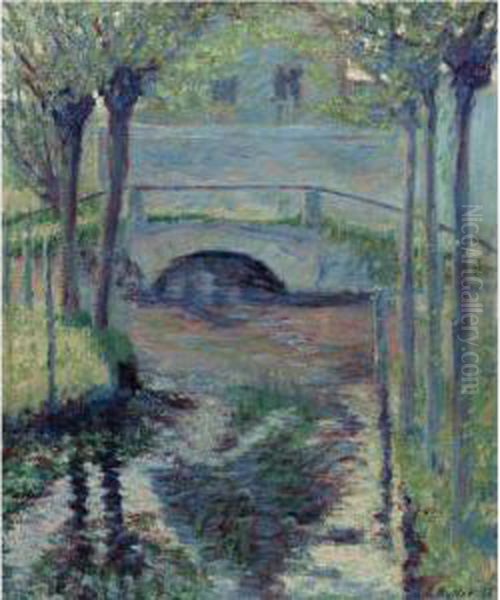 Bridge At Giverny Oil Painting by Theodore Butler