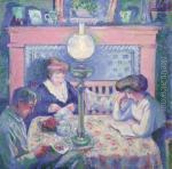 Interior After Dinner Oil Painting by Theodore Butler