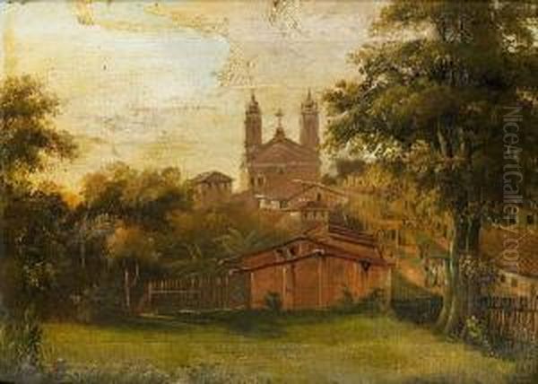 The Church Of Santa Fede Oil Painting by Abraham Louis Buvelot