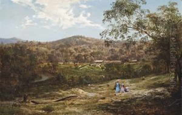 Tubbutt Homestead In The Bombaladistrict Oil Painting by Abraham Louis Buvelot