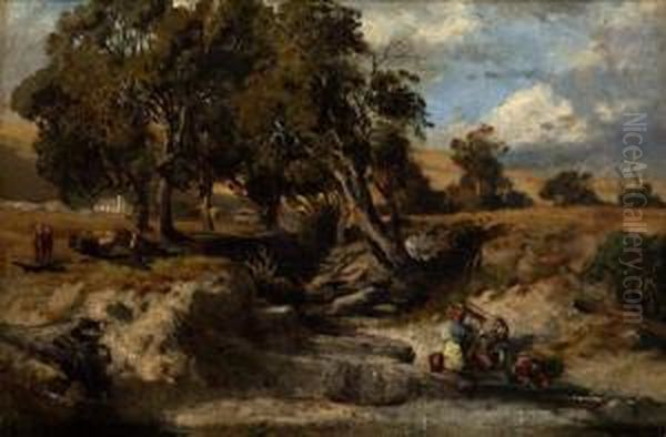 The Washerwoman Oil Painting by Abraham Louis Buvelot