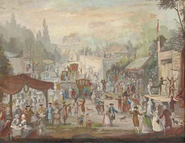 A country fair Oil Painting by Louis Nicolael van Blarenberghe