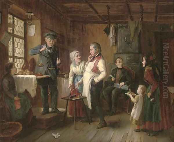 Weighing the bread Oil Painting by Theodor Von Der Beek