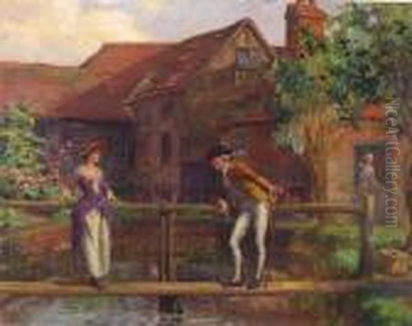 Bolham Mill Oil Painting by William Hounsom Byles