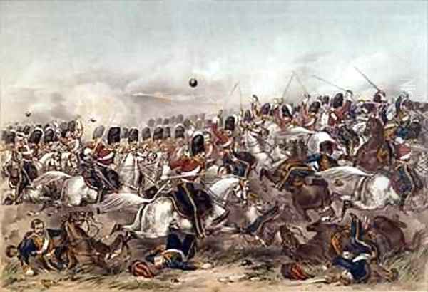 Battle of Balaclava Brilliant charge of the Scots Greys Oil Painting by Augustus Butler