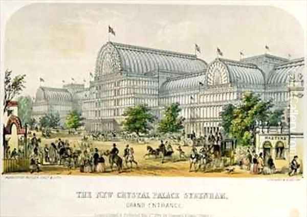 The New Crystal Palace Sydenham, Grand Entrance Oil Painting by Augustus Butler