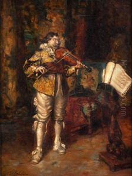 Violinista Oil Painting by Maximo Juderias Caballero