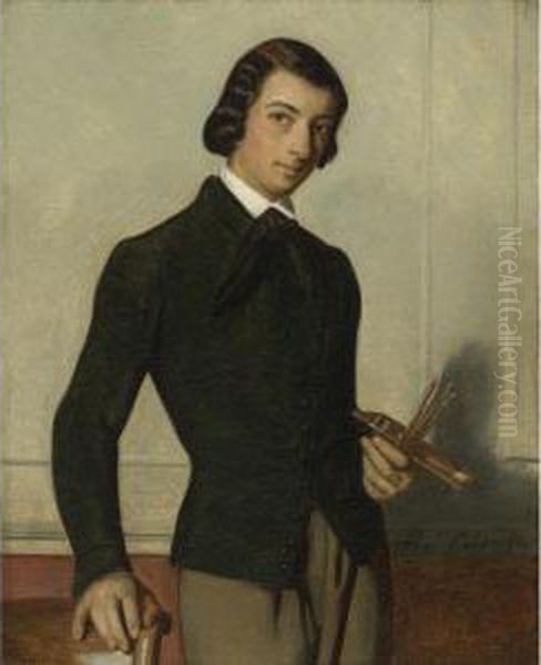 Portrait Of The Artist As A Young Man Oil Painting by Alexandre and Jourdan, Adolphe Cabanel