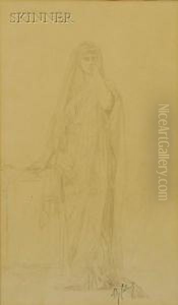 Sketch Of A Neoclassical Maiden Oil Painting by Alexandre and Jourdan, Adolphe Cabanel