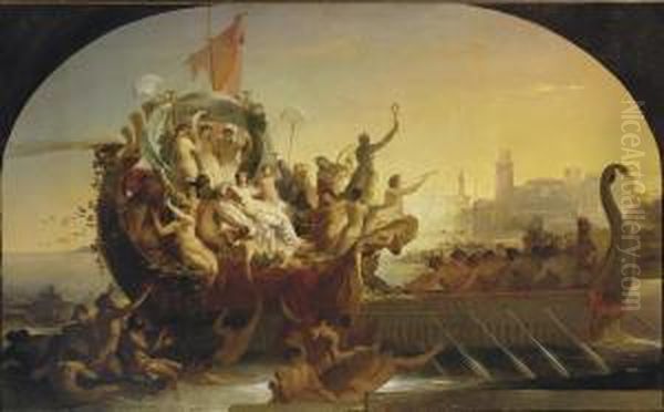 L'arrivee De Cleopatre A Tarse Oil Painting by Alexandre and Jourdan, Adolphe Cabanel