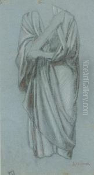 Study Of A Woman Wearing A Toga Oil Painting by Alexandre and Jourdan, Adolphe Cabanel