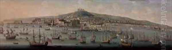 View of Naples Oil Painting by Gaspar Butler