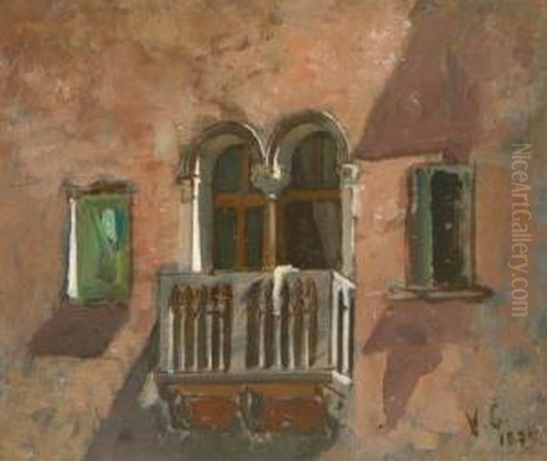 Balconcino Oil Painting by Vincenzo Cabianca