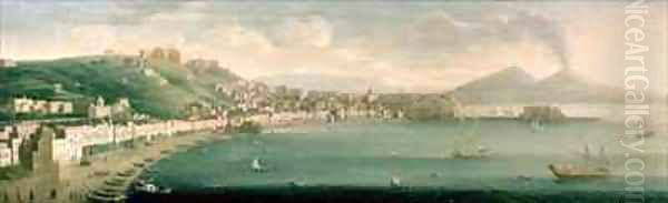 View of Naples from the west Oil Painting by Gaspar Butler