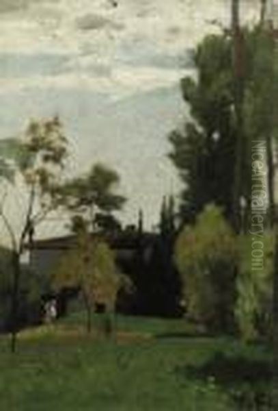 Paesaggio Collinare Oil Painting by Vincenzo Cabianca