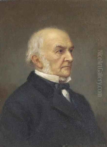 Portrait of the Right Hon. William Ewart Gladstone (1809-1898) Oil Painting by Henry Jermyn Brooks