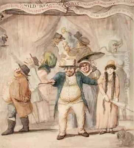 Entrance to Pidcock's Exhibition Tent at a Fair Oil Painting by Henry William Bunbury