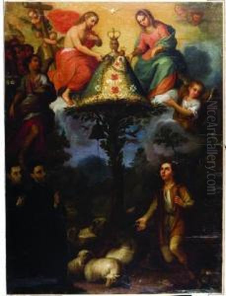 Aparicion De La Virgen De Ocotlan. Oil Painting by Miguel Cabrera