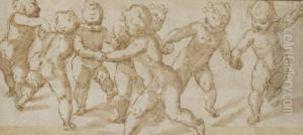 Danse De Putti Oil Painting by Guglielmo Caccia