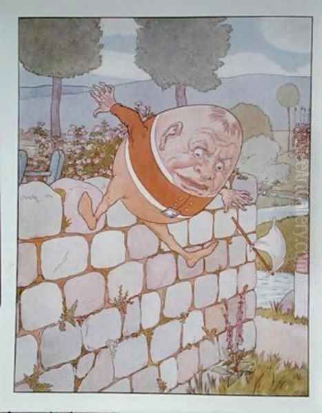 Humpty Dumpty Oil Painting by Leonard Leslie Brooke