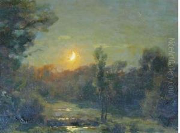 Clair Du Lune Oil Painting by Francois Charles Cachoud