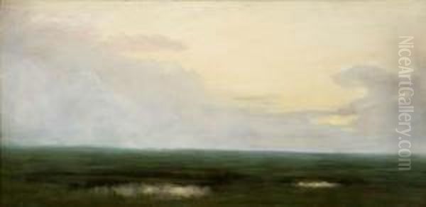 Dawn On The Marsh Oil Painting by Giuseppe Cadenasso