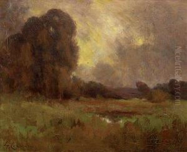 Marsh Landscape Oil Painting by Giuseppe Cadenasso