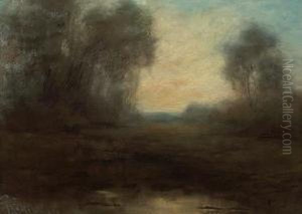 Evening In A Forest Clearing Oil Painting by Giuseppe Cadenasso