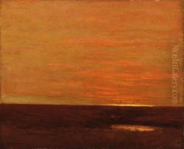 Sunset On The Marsh Oil Painting by Giuseppe Cadenasso