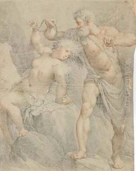 Hercules Liberating Hesione Oil Painting by Giuseppe Cades