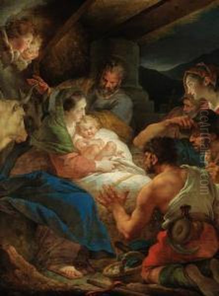 The Adoration Of The Shepherds Oil Painting by Giuseppe Cades