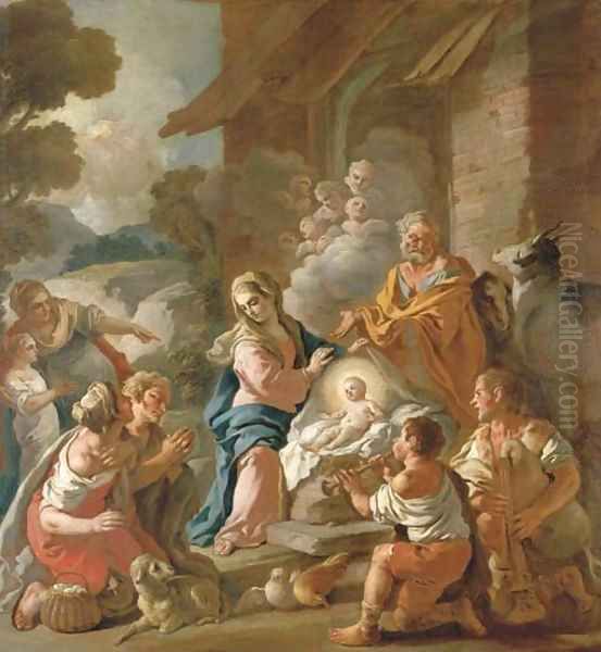 The Adoration of the Shepherds Oil Painting by Pietro Bardellino