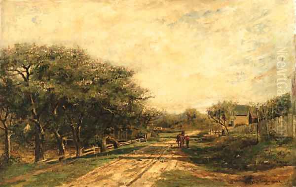 A Country Lane Oil Painting by Robert Ward Van Boskerck