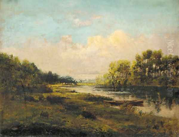 The Banks of the River Oil Painting by Robert Ward Van Boskerck