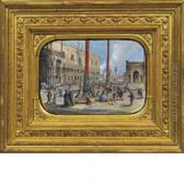 Piazza San Marco Oil Painting by Ippolito Caffi