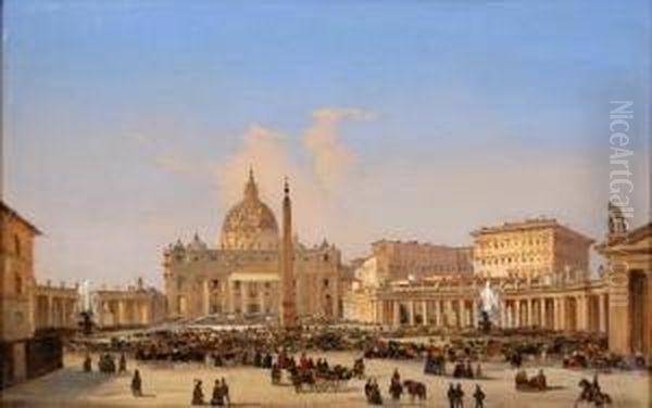 Blick Auf St. Peter Oil Painting by Ippolito Caffi