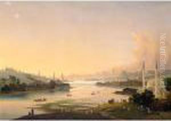 The Golden Horn Oil Painting by Ippolito Caffi