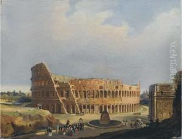 Roma, Il Colosseo Oil Painting by Ippolito Caffi